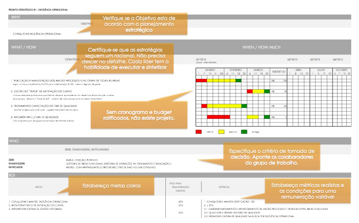 Projeto estratégico de excelência operacional